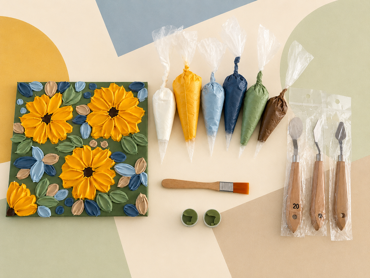 Sunflower & Rain Textured Art Kit
